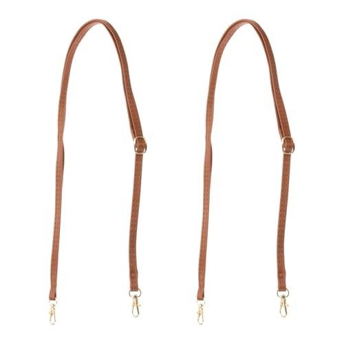 Leather Purse Handle Strap, 2 Pcs 51 Inch Adjustable Length Handbag Brown