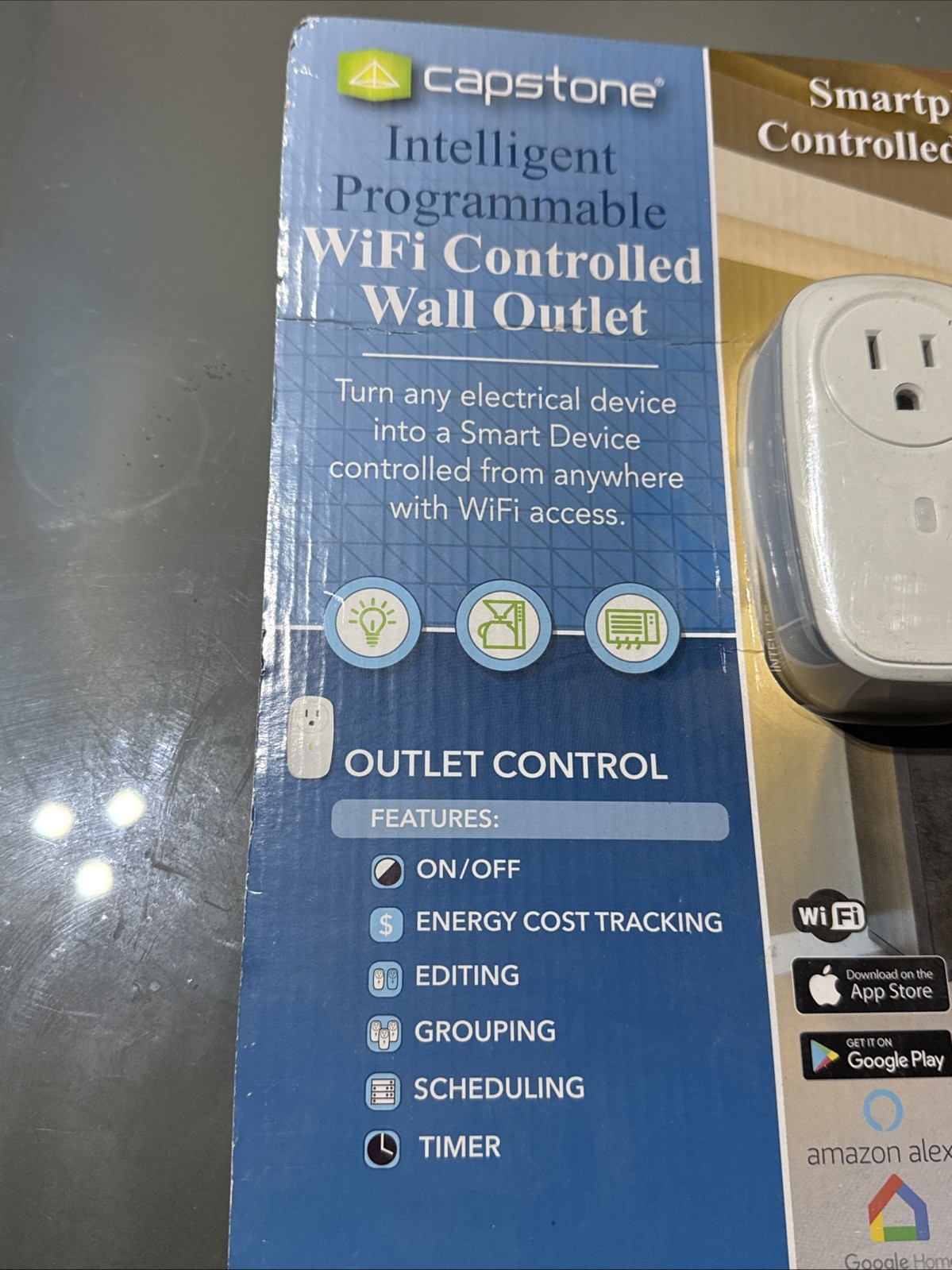 Capstone 2 pack Intelligent Programmable WiFi Wall Outlet Alexa Compatible NEW