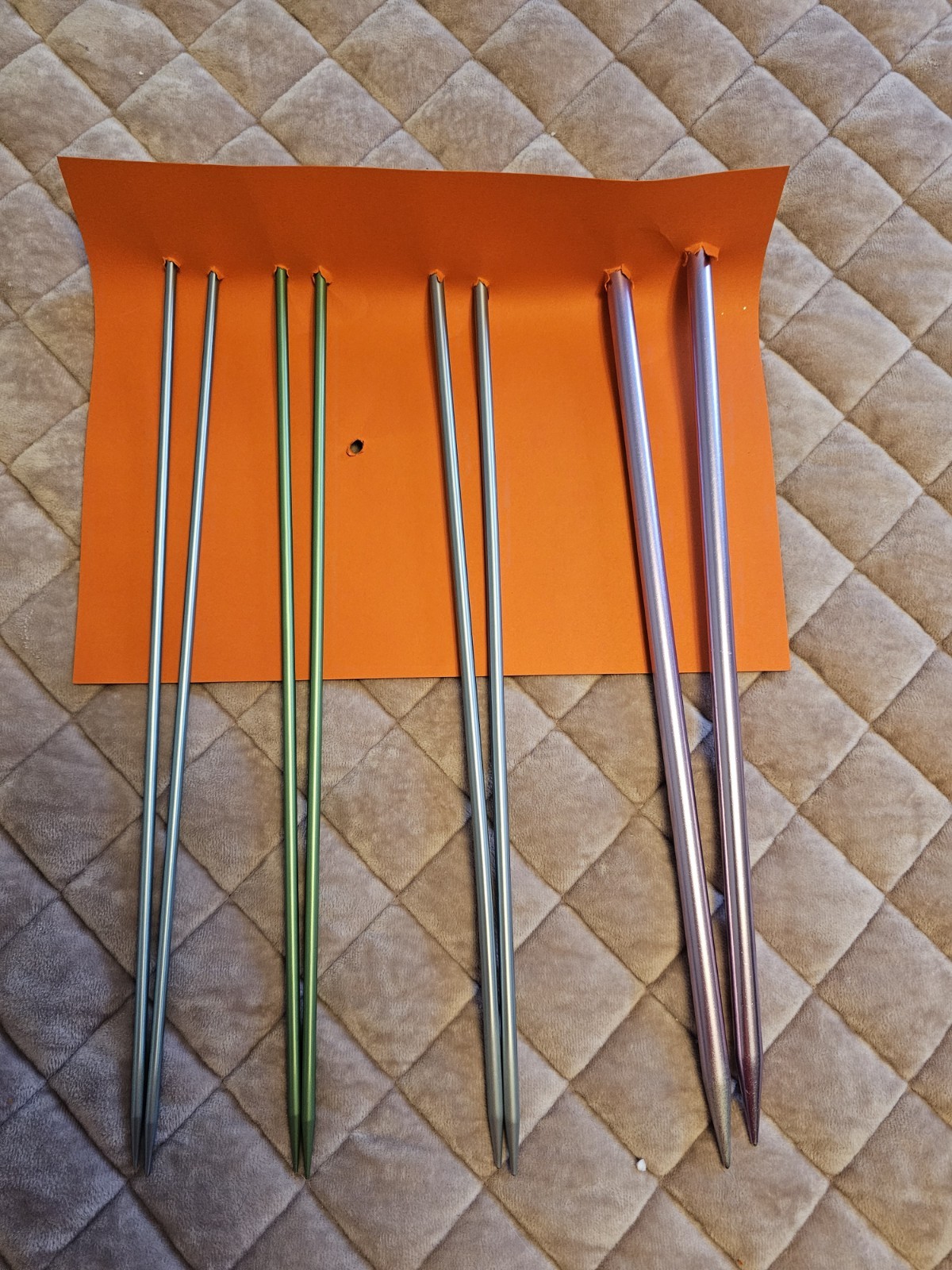 4 Sets Of Knitting Needles- 14inch Long - Sizes  7,8,10,15