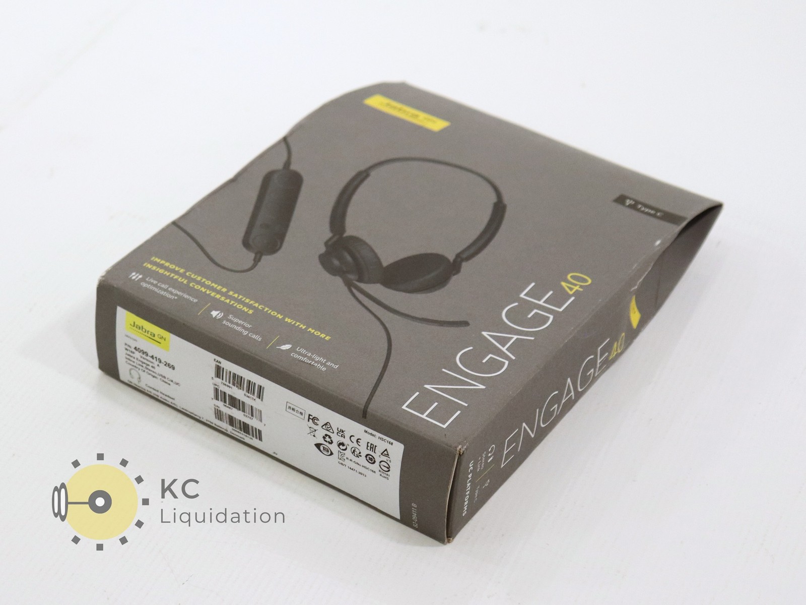 Jabra Engage 40 W18P Version A USB Corded Headset 4099-419-269 Black (HSC168)