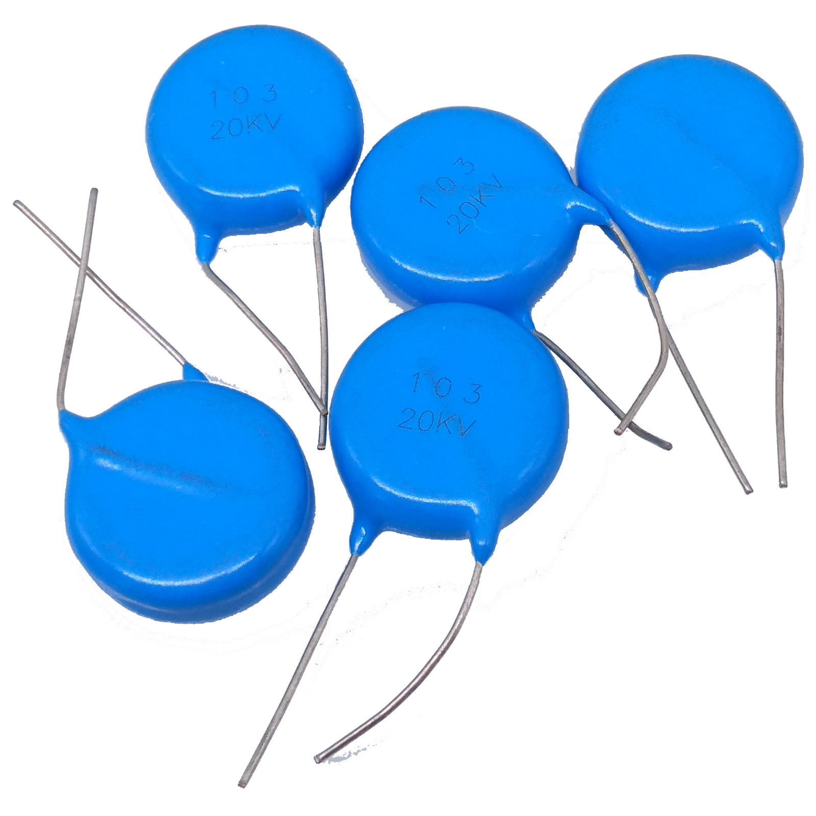 5pcs Ceramic Disc Capacitors 10000pf 10nf 0.01uf 103 20000V 20KV