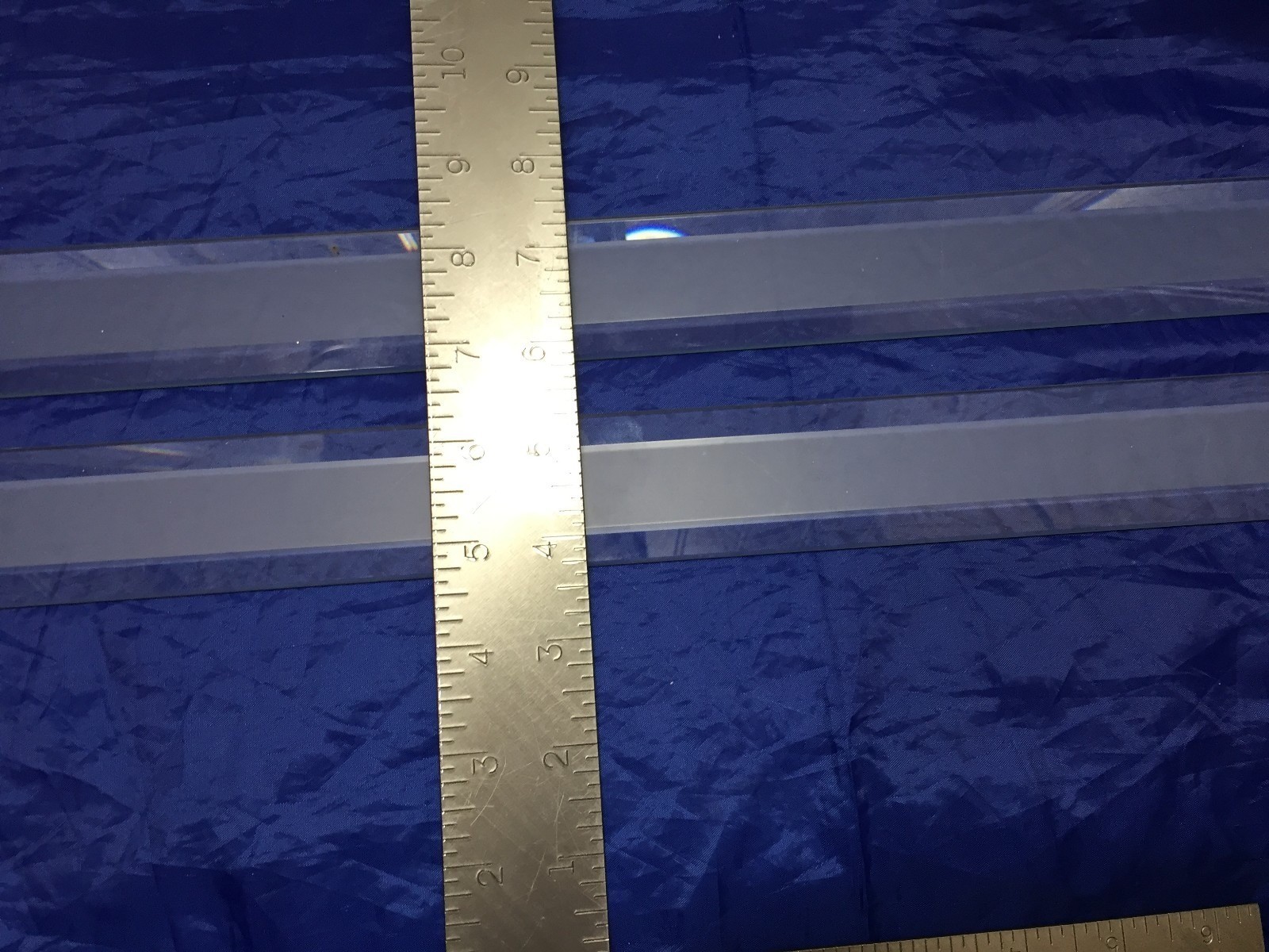 2 Long Clear Glass Frosted Strips Mitered Strip 23240