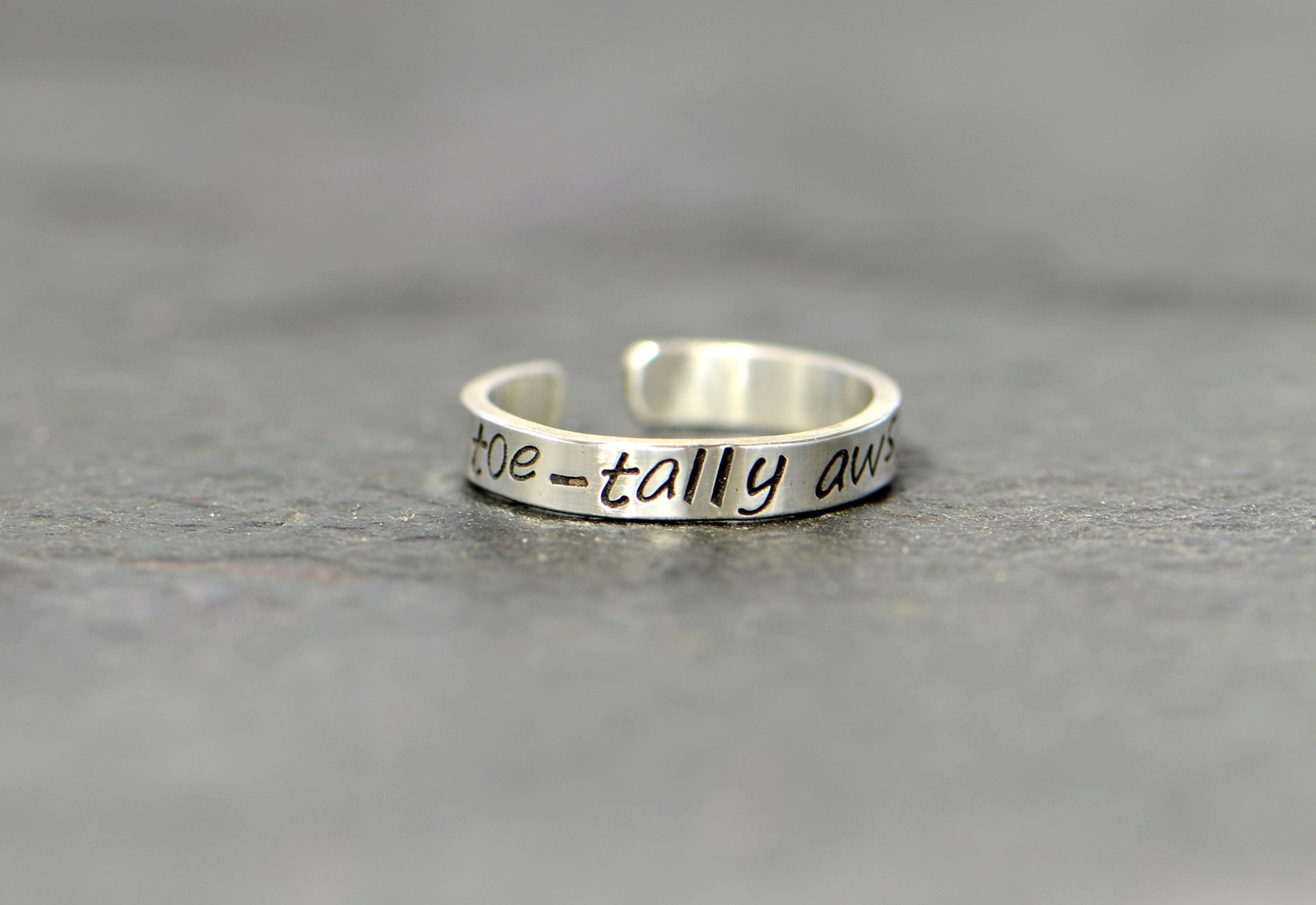 sterling silver toetally awesome toe ring - dainty silver toe ring - toe ring