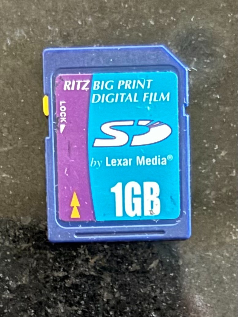 ritz big print digitial film by lexar media 1GB SD card