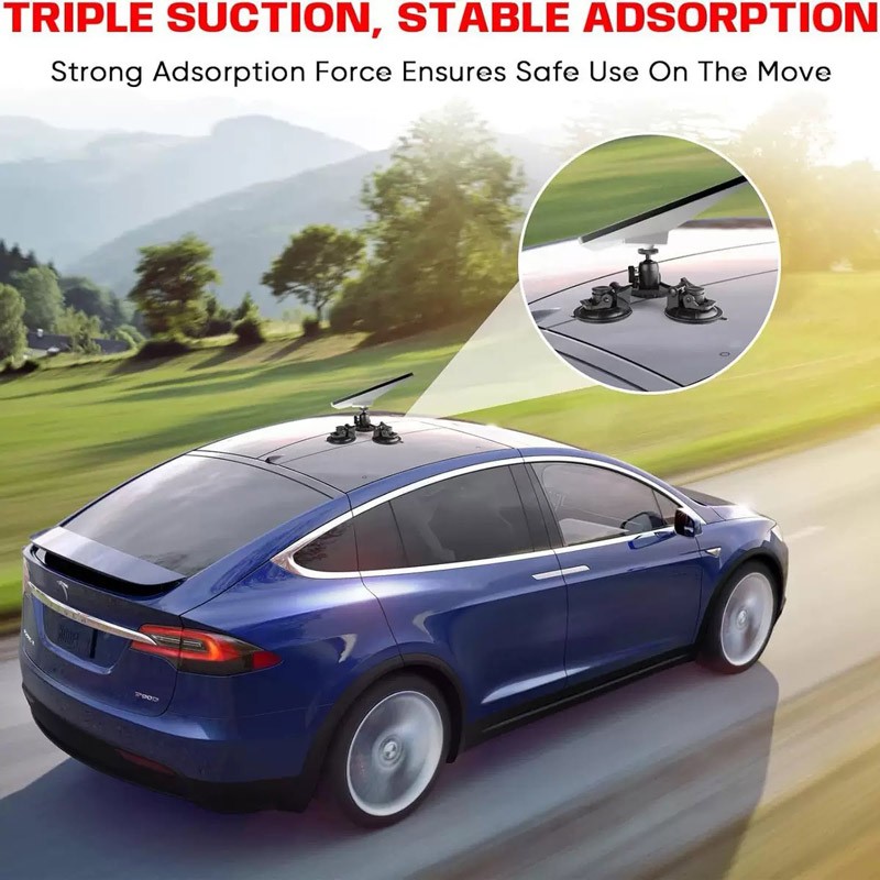 For Starlink Mini Roof Triangular Suction Cup Mount 360 Horizontal Adjustment