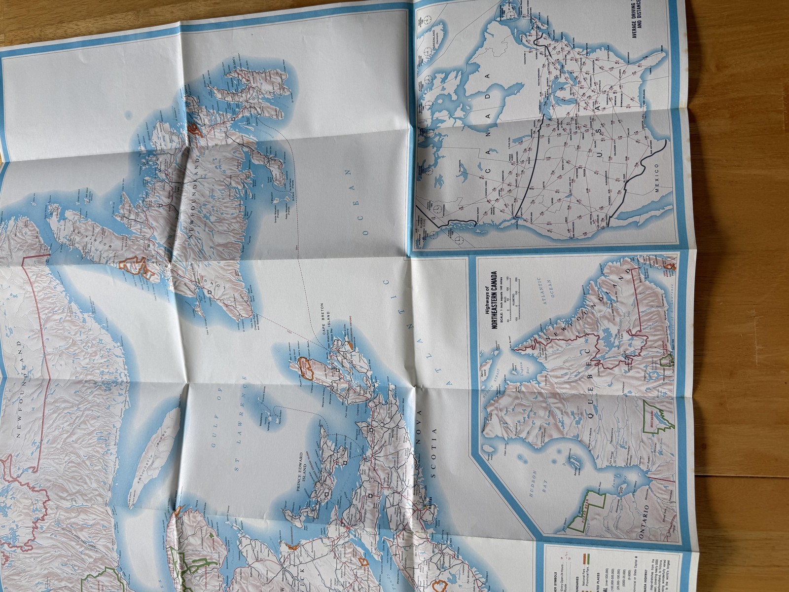Vintage 1973 Canada Highway Map Northeastern USA Eastern Sheet Folded Brochure