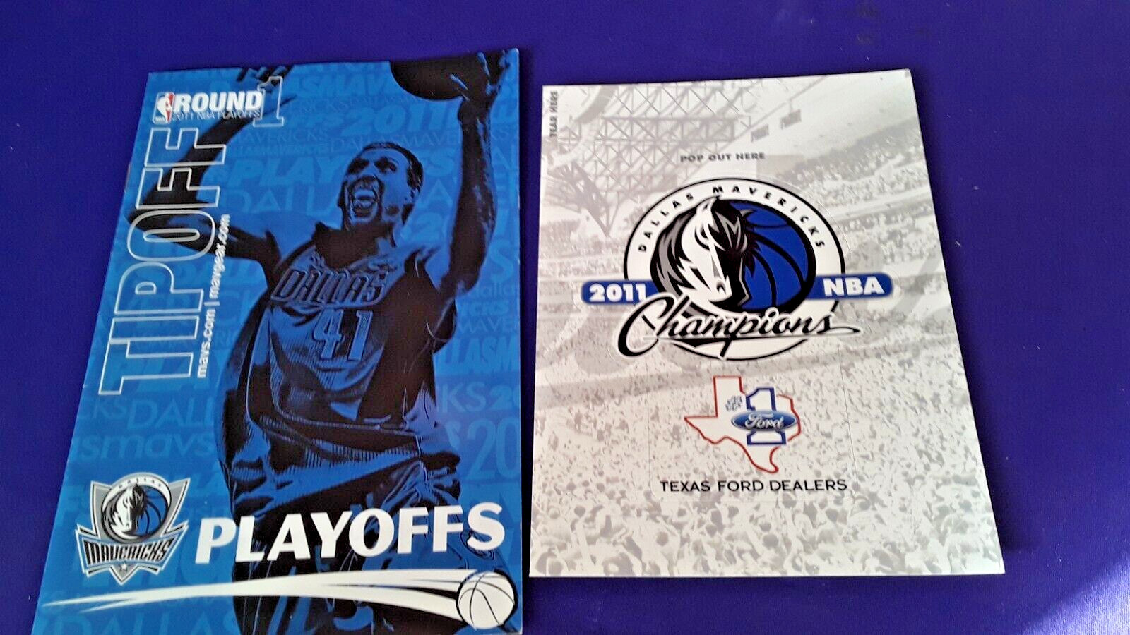 DALLAS MAVERICKS PROGRAM 2011 + JUMBO CHAMPIONS MAGNET 2011 DIRK NOWITZKI