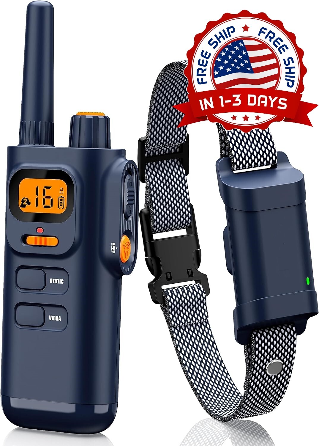 Collar De Adiestramiento Electrico Para Perros Impermeable Control De Ladridos..