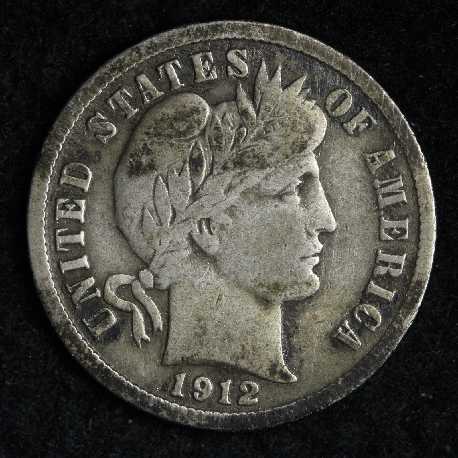 1912-D Barber Silver Dime CHOICE FINE E255 SL