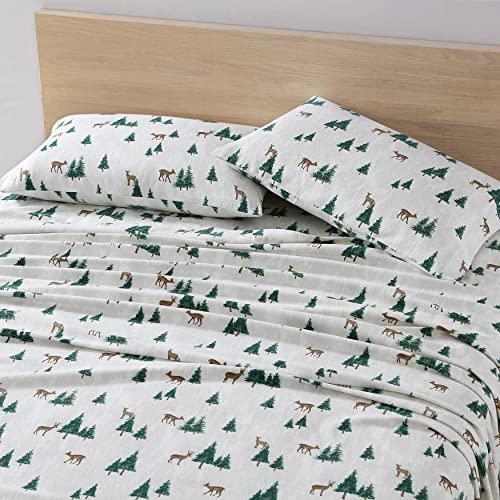 Eddie Bauer - King Sheets, Cotton Flannel Bedding Set, Brushed For Extra