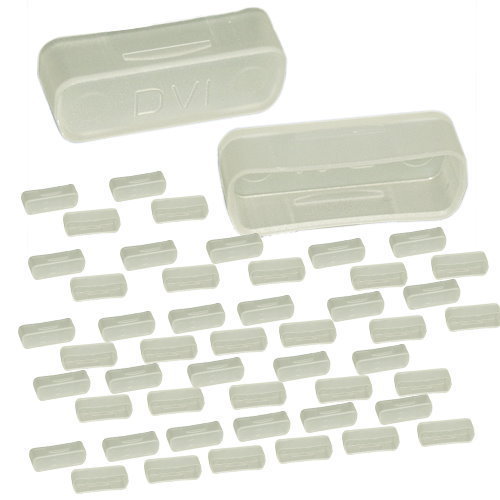 50 pc DVI Female Video Port Jack Snap-In Dust Dirt Cover Clear DVI-I DVI-D DVI-A