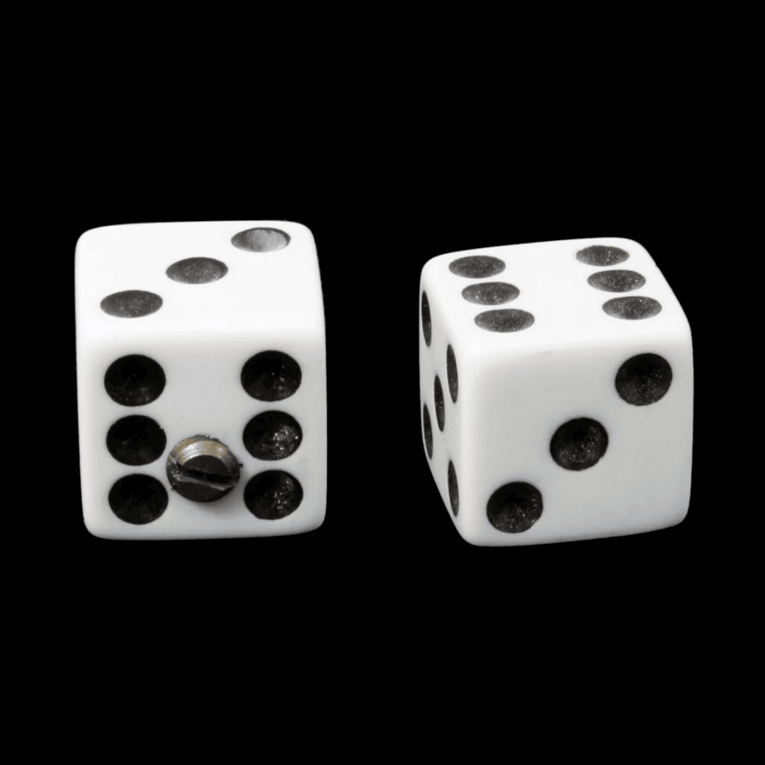 Allparts Guitar Dice Knobs for Solid Shaft Pots (Set of 2), WHITE