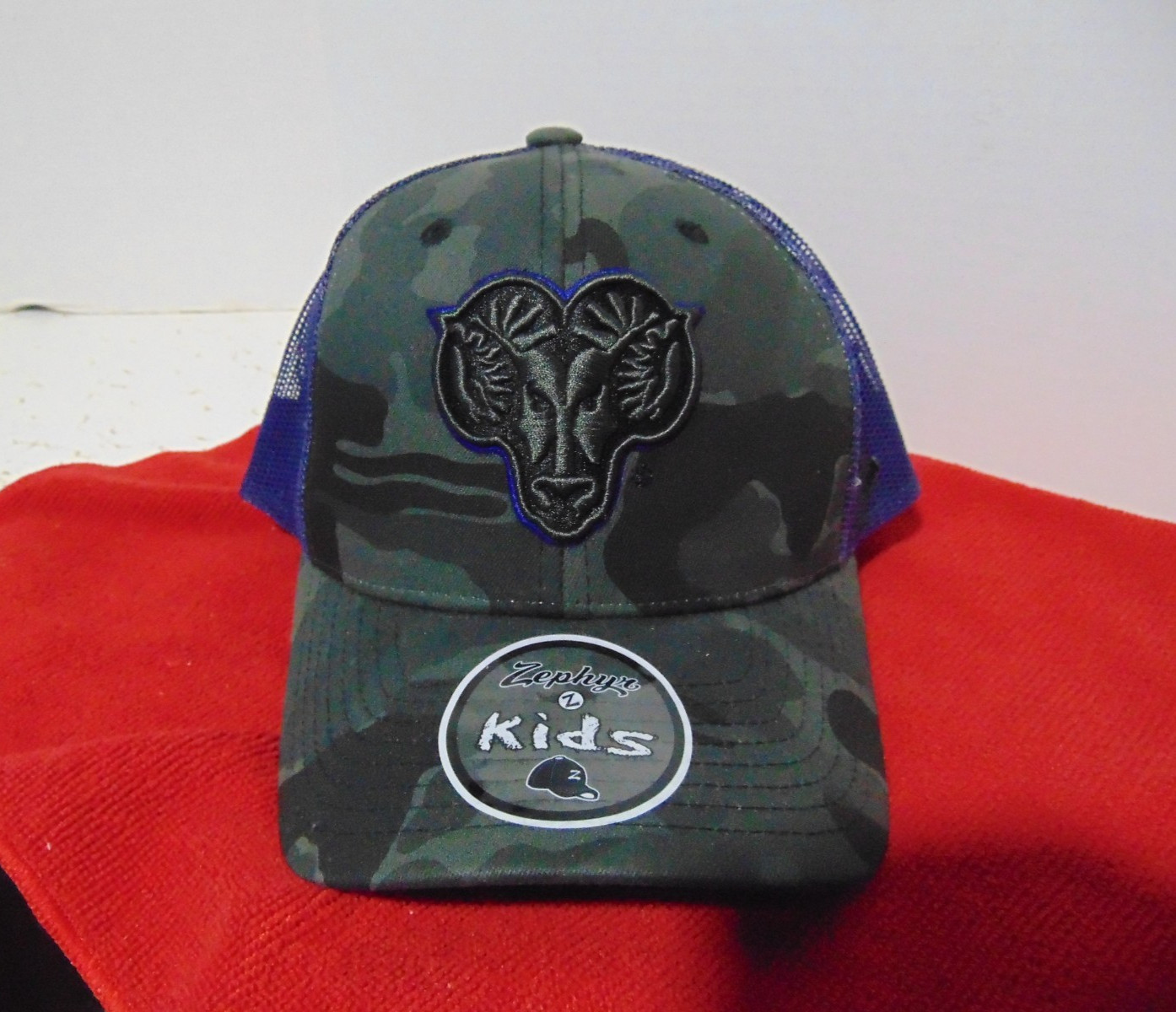 Zephyr Ram Kids Baseball Cap Snapback Camo/Purple NWOT