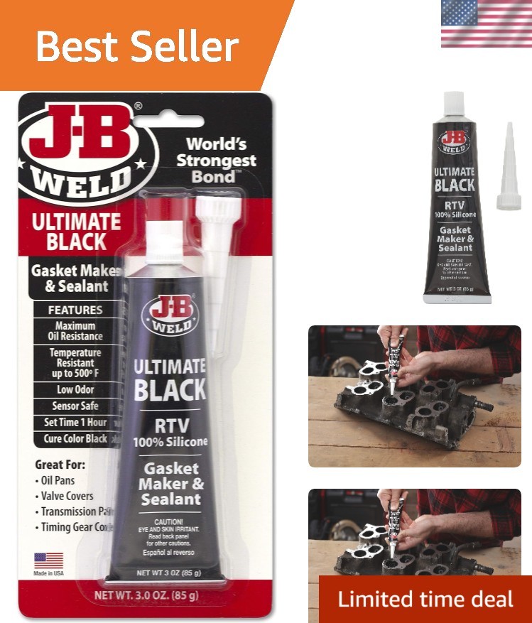 Compact 3 oz. Black RTV Silicone Sealant - Perfect for Mechanical Assemblies
