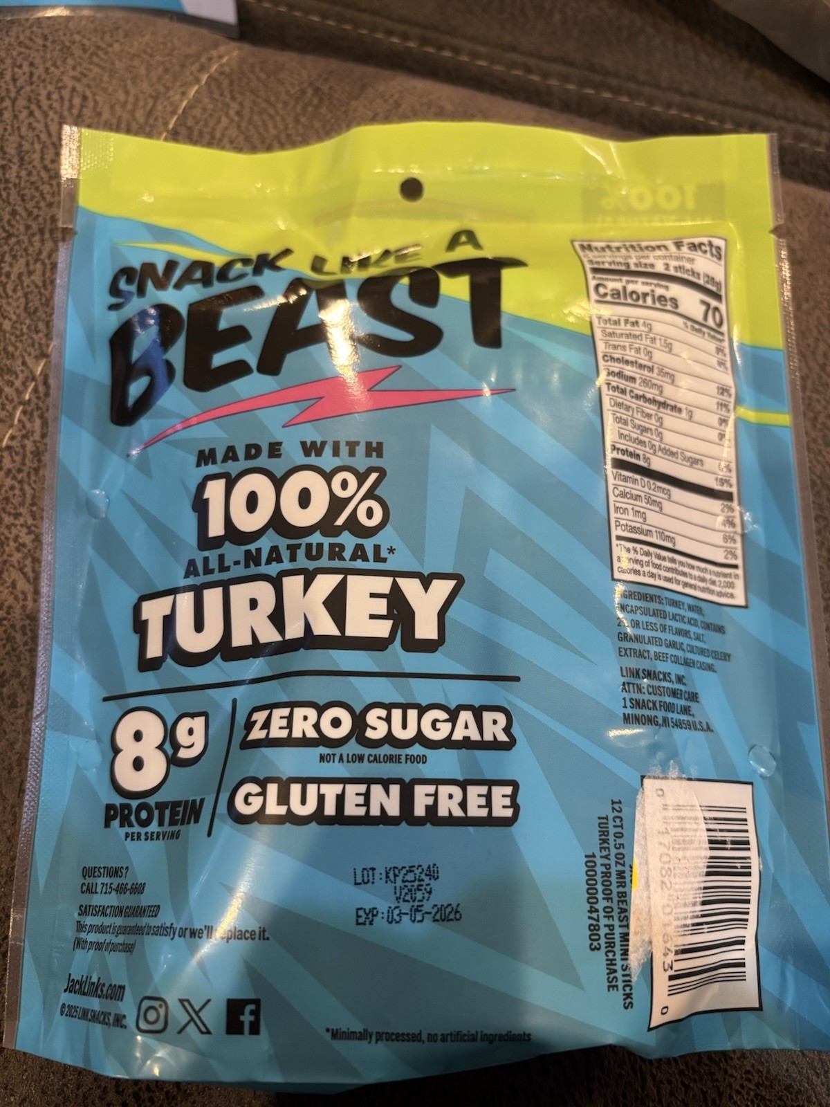 Jack Link’s Mr. Beast Turkey Mini Sticks 12 Sticks 170g