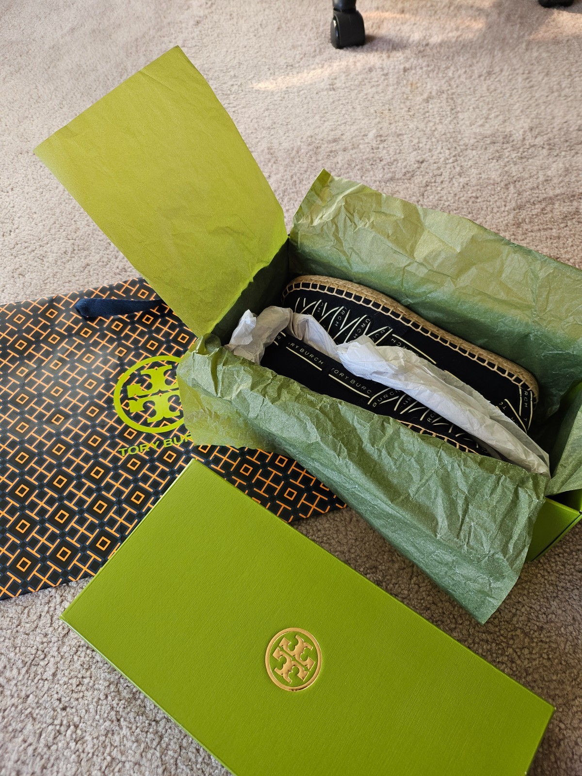 Authentic Tory Burch Ribbon Espadrille Olona It Canvas 7 Perfect Navy