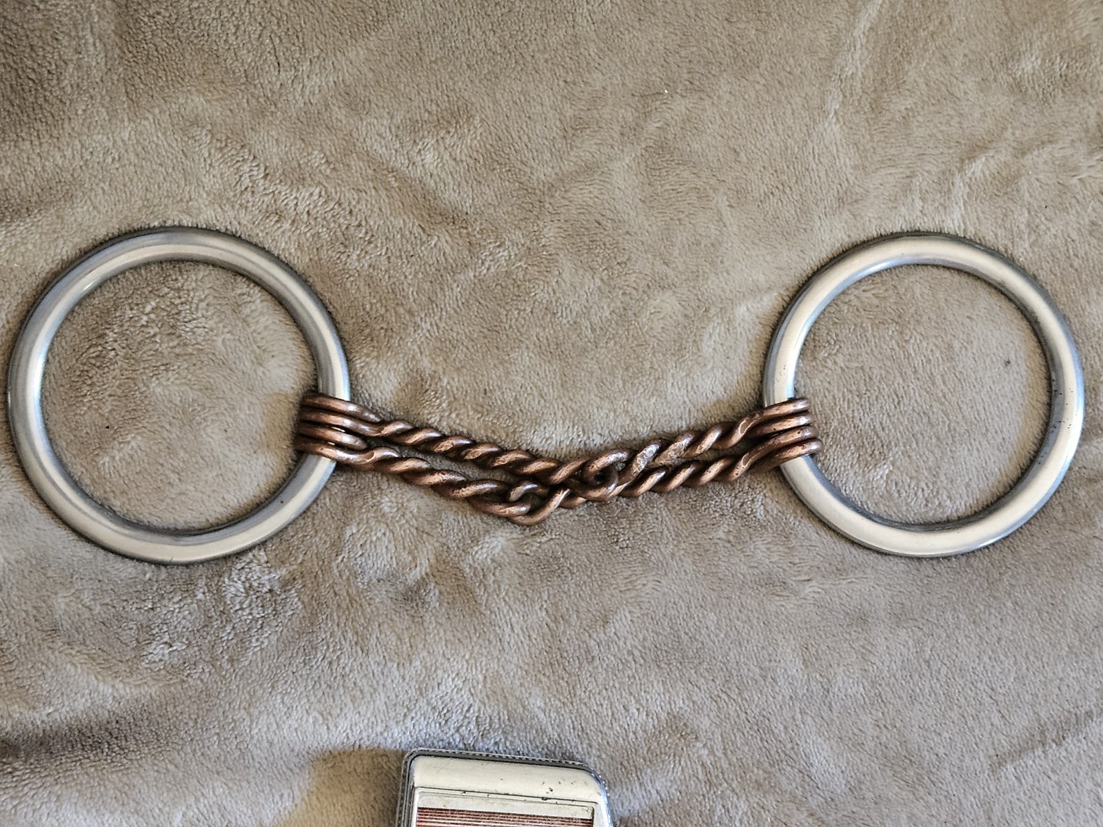 Round 3.5" Loose Ring Snaffle Bit 5" Double Twisted Copper Wire*Nice Bit