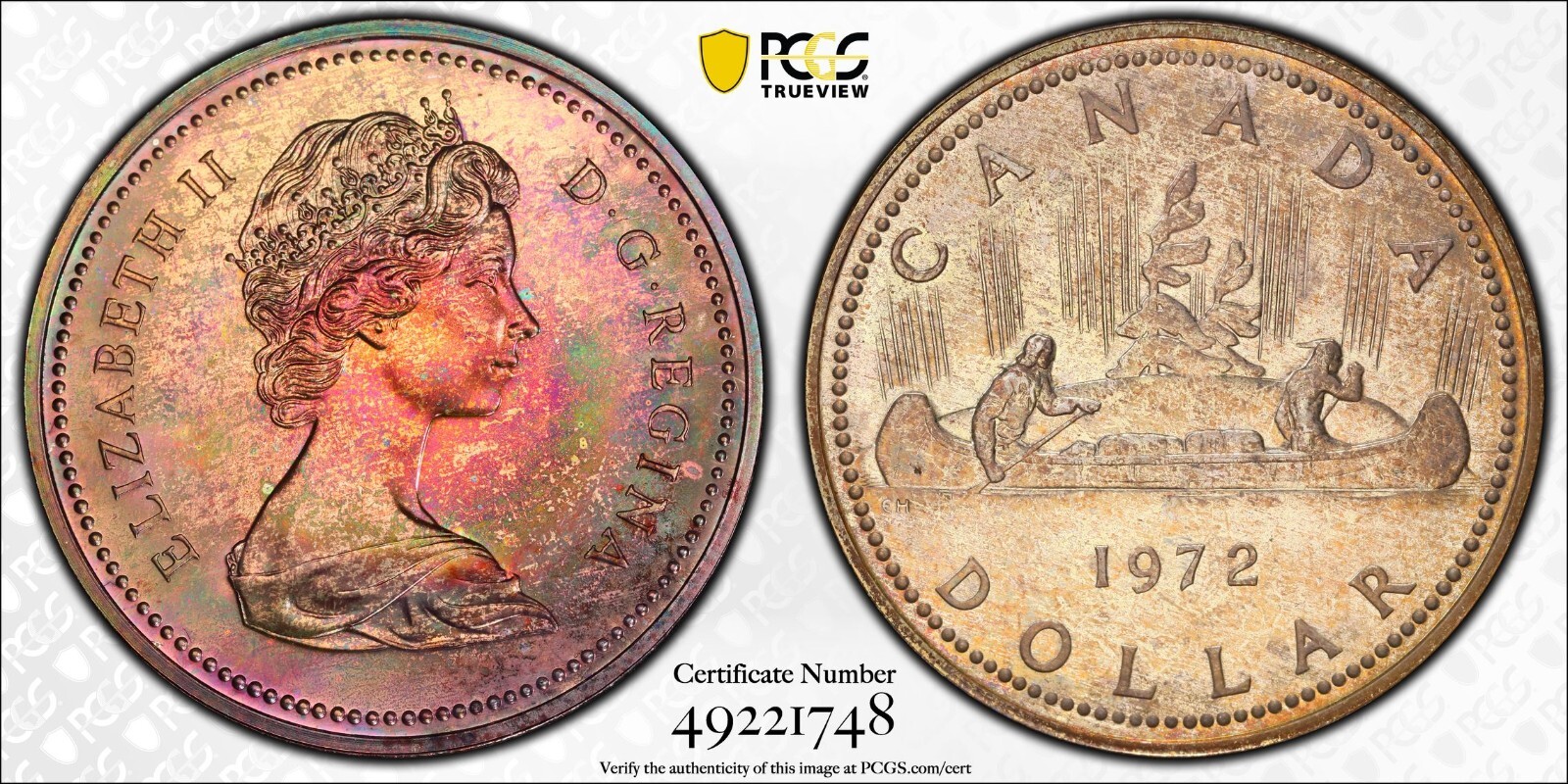 1972 Canada S$1 Voyager Ag Coin PCGS SP67