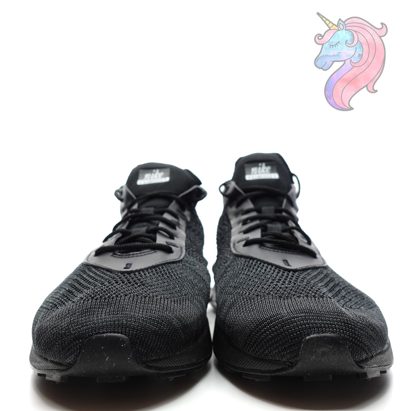 Nike Air Max Flyknit Racer Mens Size 9.5 Triple Black Shoes FD2764-001 New