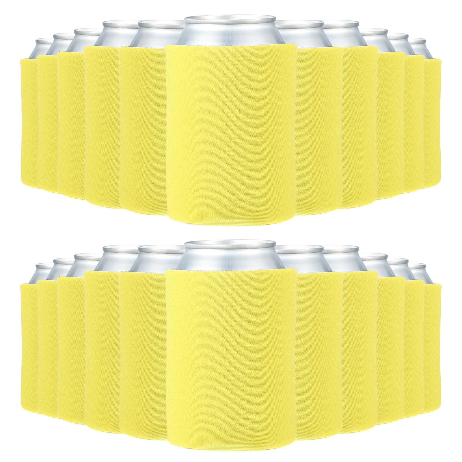 100Pcs 10oz Blank Beer Can Cooler Sleeves Bulk Collapsible Soda Bottles Yellow