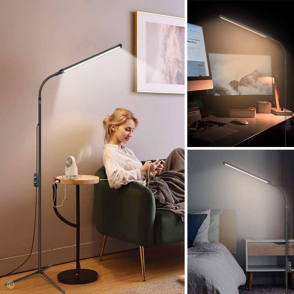 Bright LED Floor Lamp Adjustable Gooseneck Standing Eyelash Light for Eyelash