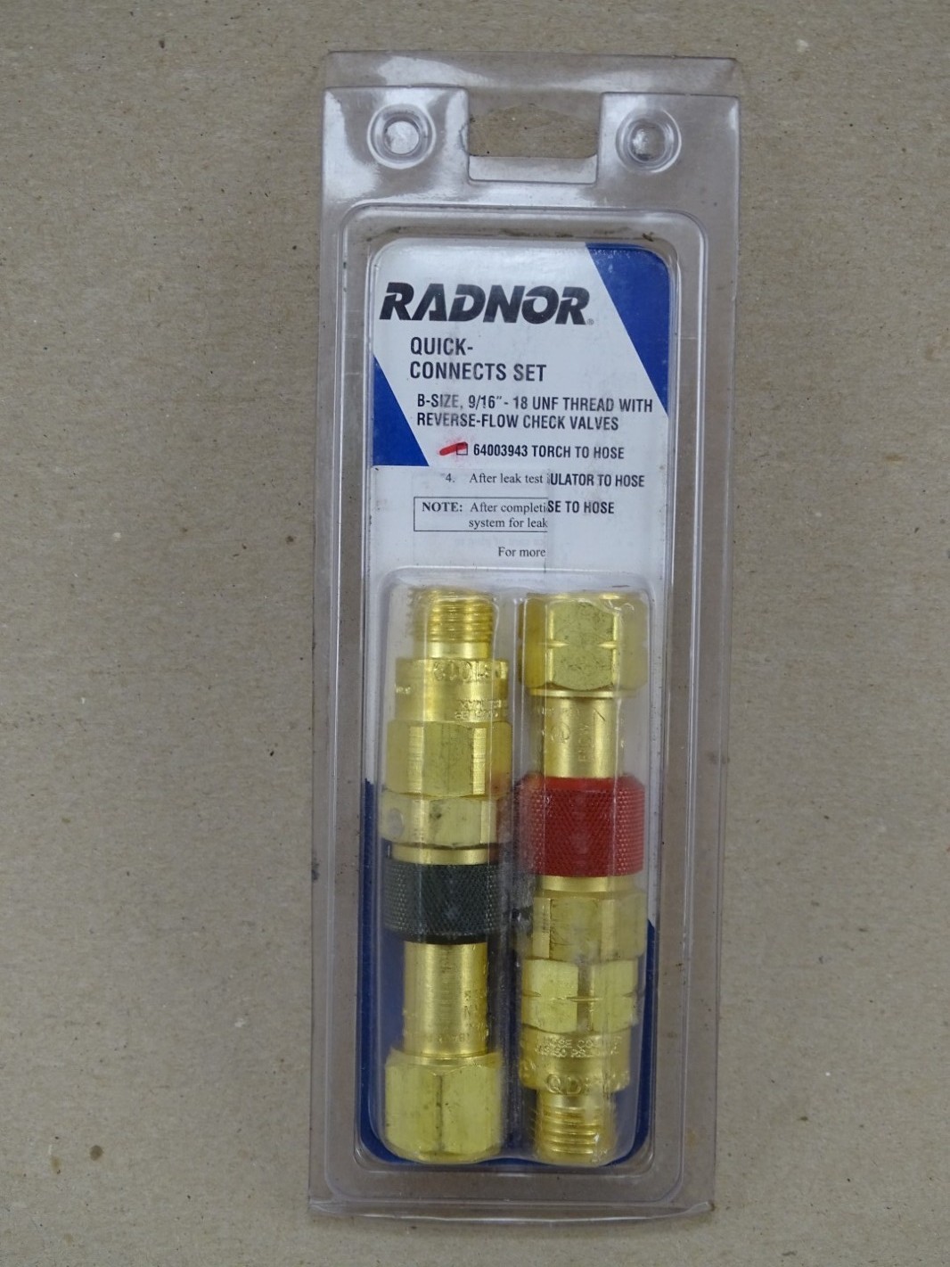 Radnor Quick Connect Set B-Size 9/16"-18 UNF Thread, QDB10