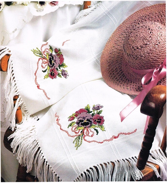 PANSY BOUQUET  CROSS STITCH PATTERN  ONLY  -  TL  AUV