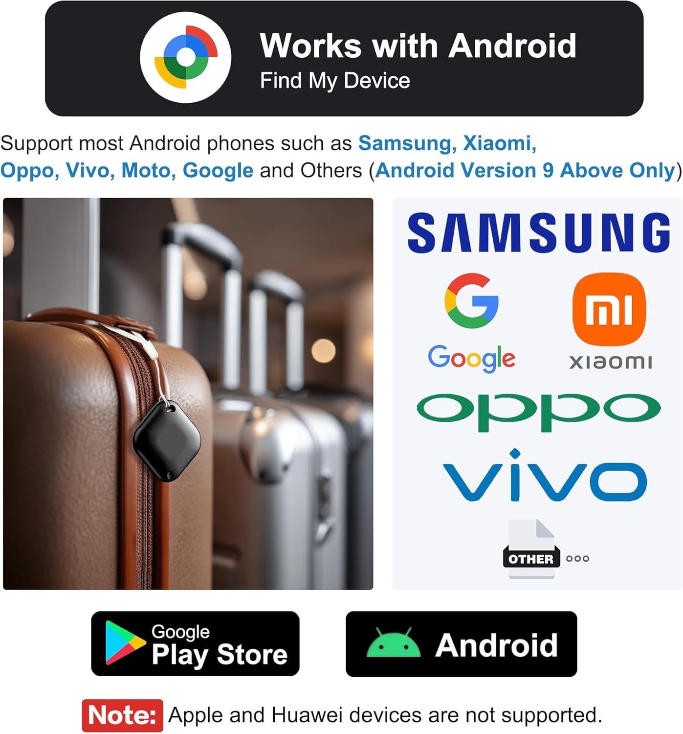 4-Pack Android Bluetooth Tracker Set with Cases | Waterproof Item Finder