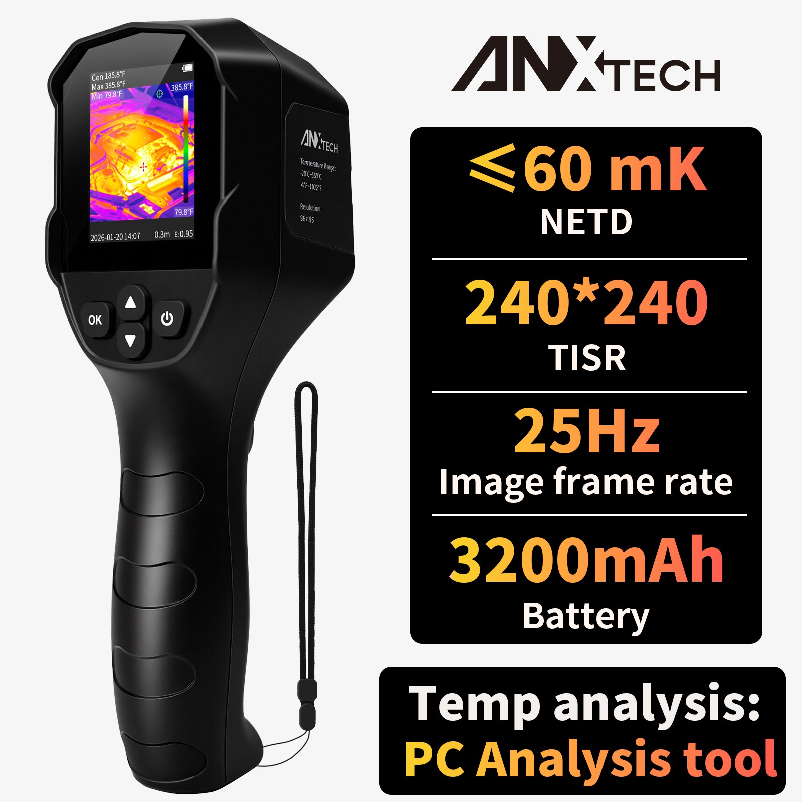 ANXTECH Infrared Thermal Imaging Camera TISR Resolution 240x240 Thermal Camera