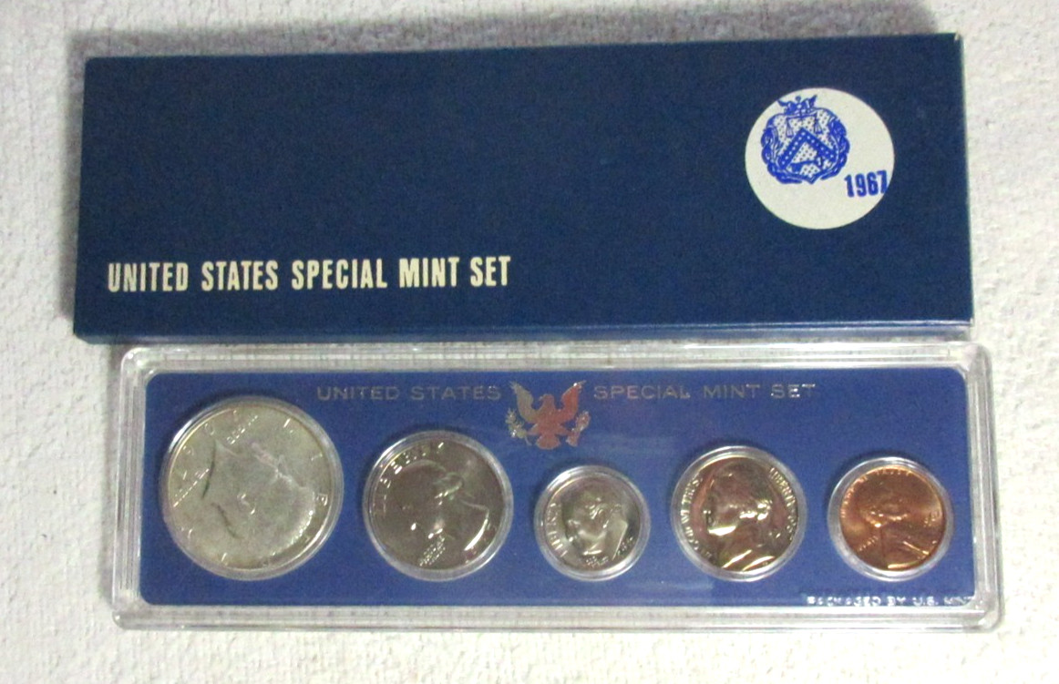 1967 UNITED STATES SPECIAL MINT SET SMS ~ OGP BOX ~ 5 COIN SET ~ MULTIPLE AVAIL