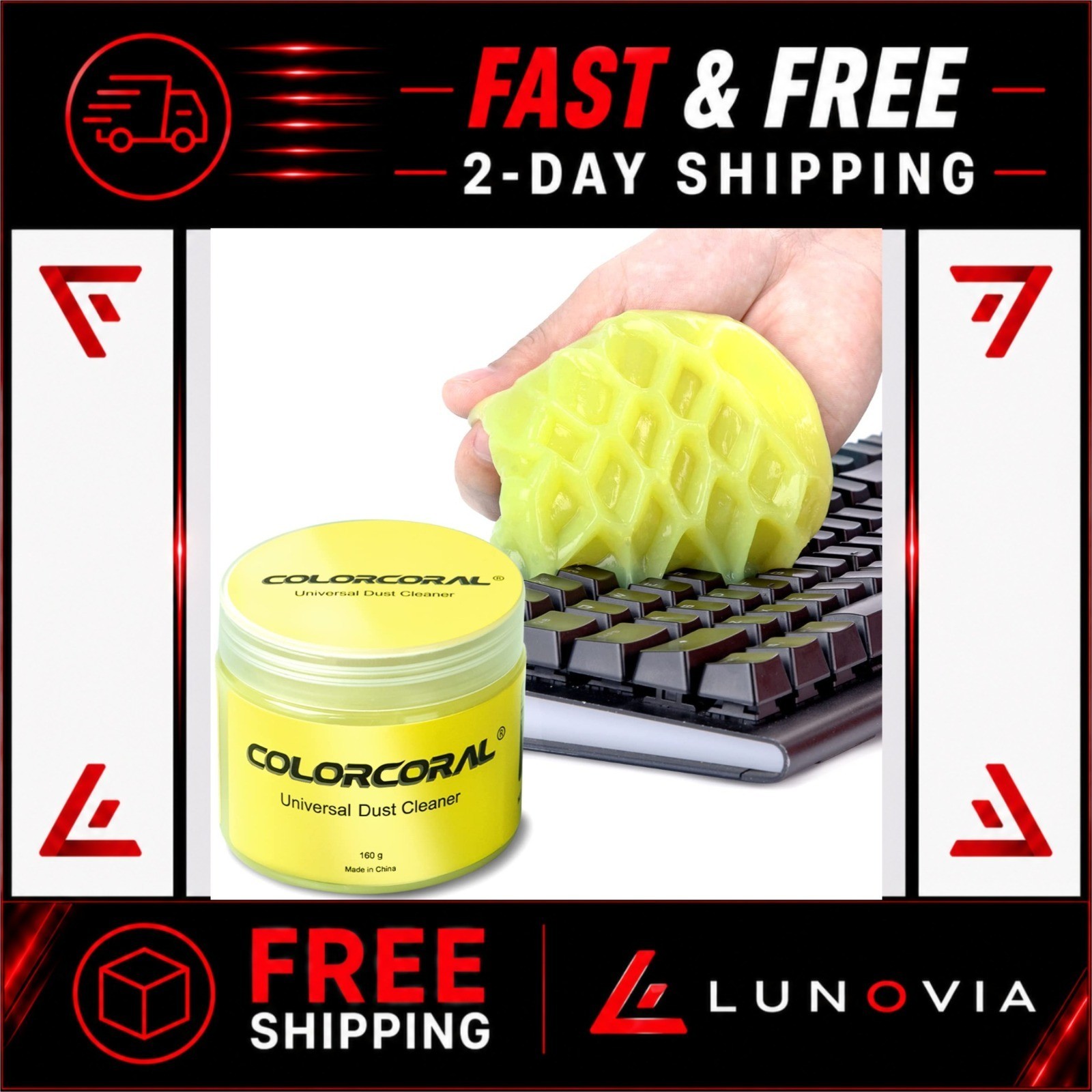 ColorCoral Cleaning Gel for PC Keyboard & Electronics - 160g Dust Remover