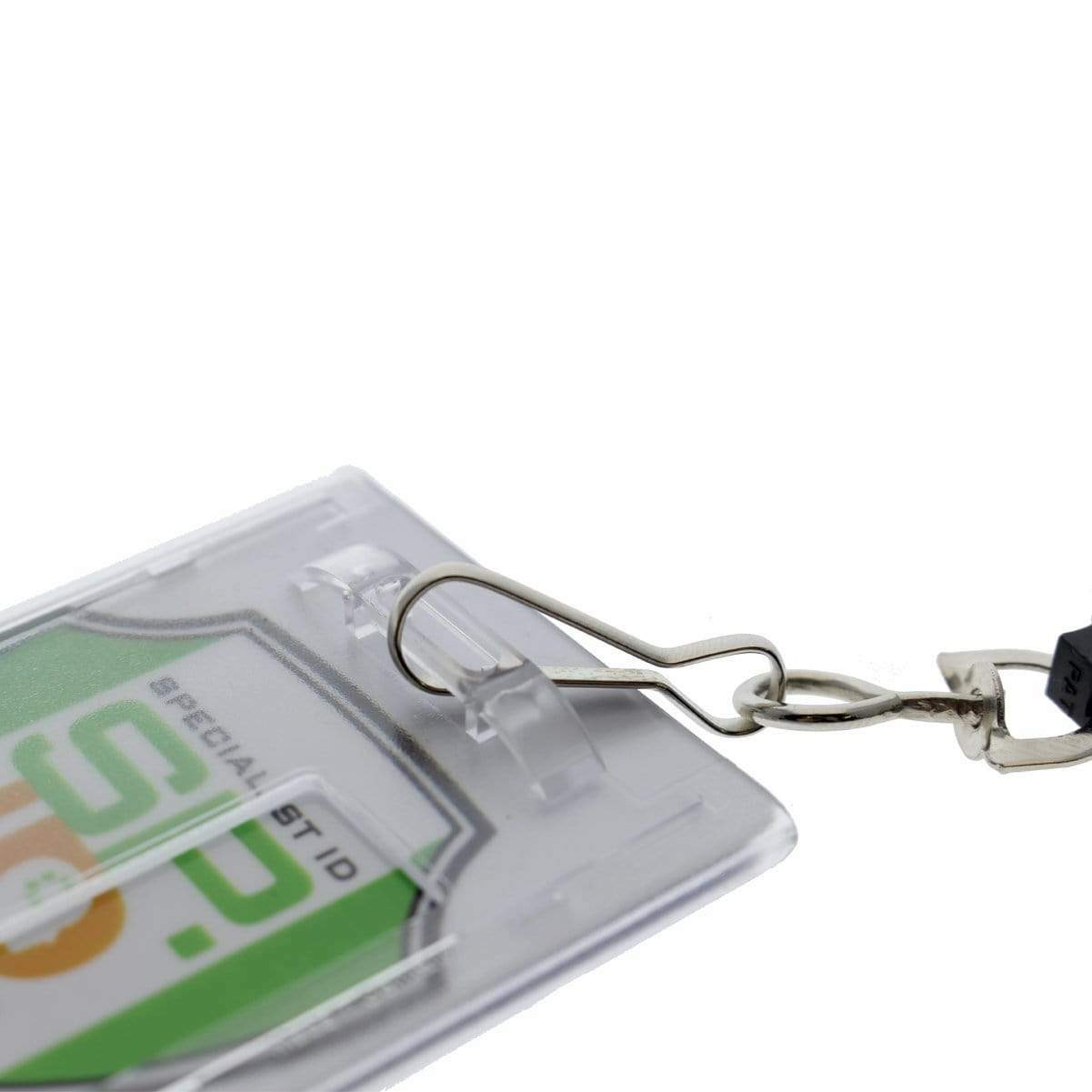 Rigid / Hard Plastic Two Card Vertical ID Badge Holder w/ Thumb Holes - Top Load