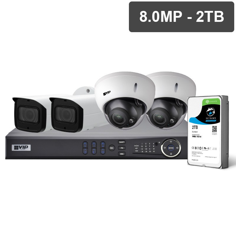 Pro Series 4 Camera 8.0MP IP Surveillance Kit (Motorised 2TB)