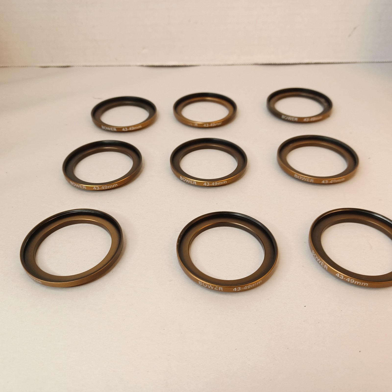 Bower 43mm-49mm Step-up Metal Ring Adapter Brown Lot Of 9