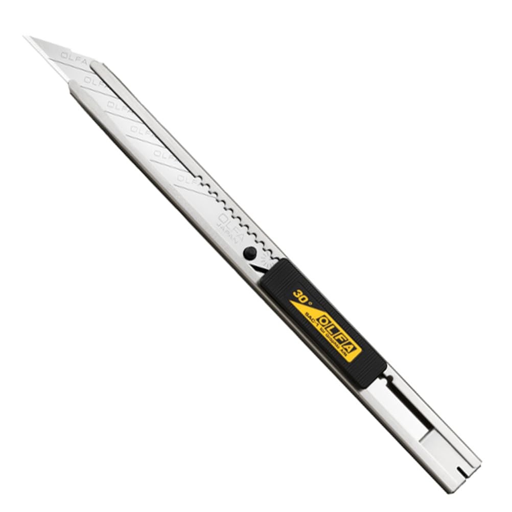 Folding Utility Knife With Replacement Blades Auto Lock Silver Sharp Edge