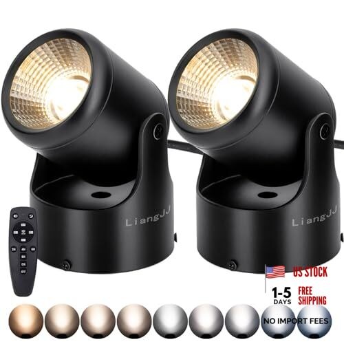 12W Uplighting Indoor Uplights with Timer and Remote, Stepless 2 Pack