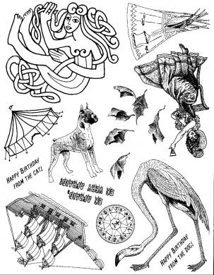 Unmounted Rubber Stamp Plate, Unmounted/Uncut Pink Rubber Stamps