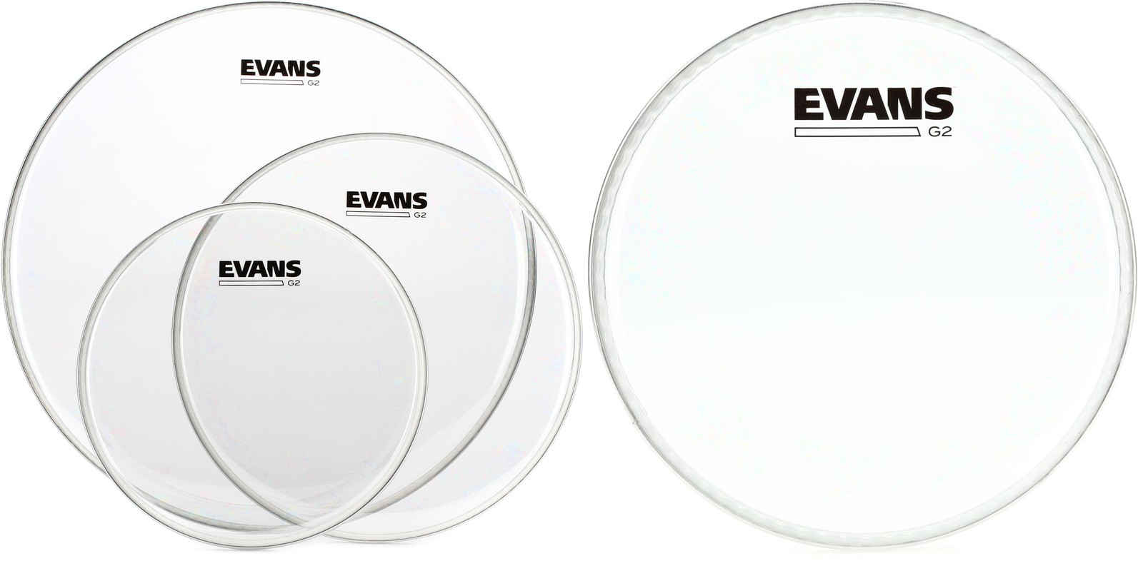 Evans G2 Clear 3-piece Tom Pack - 10/12/16 inch + Evans TT08G2 Value Bundle