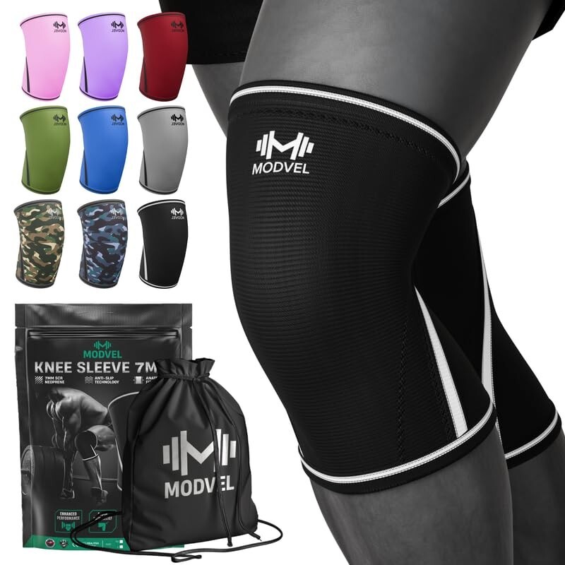 Modvel Knee Sleeves 7mm Strength for Weightlifting USPA IPL IWF USAW Approve