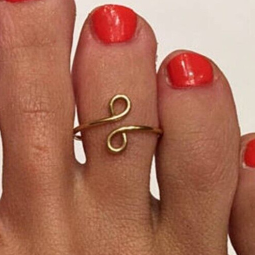 Valentine's Day Gift For Womens Solid Metal Antique Style Toe Ring 925 SS