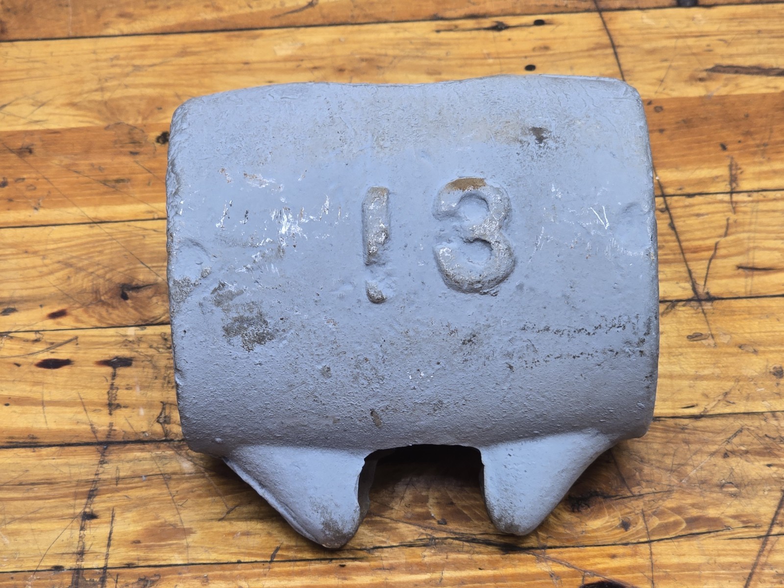 Sledge Hammer Head 13LB round barrel vintage antique railroad post stake driver