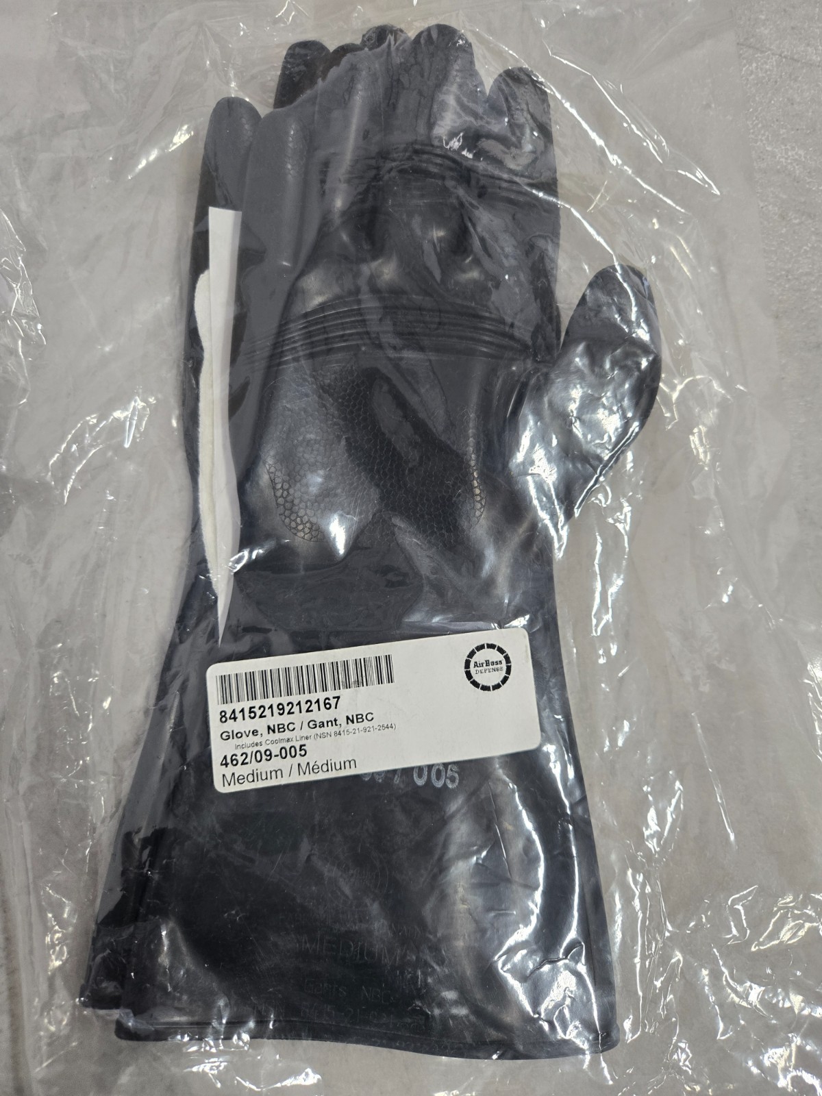 AIRBOSS DEFENSE CBRN OUTER GLOVE *SIZE MEDIUM*