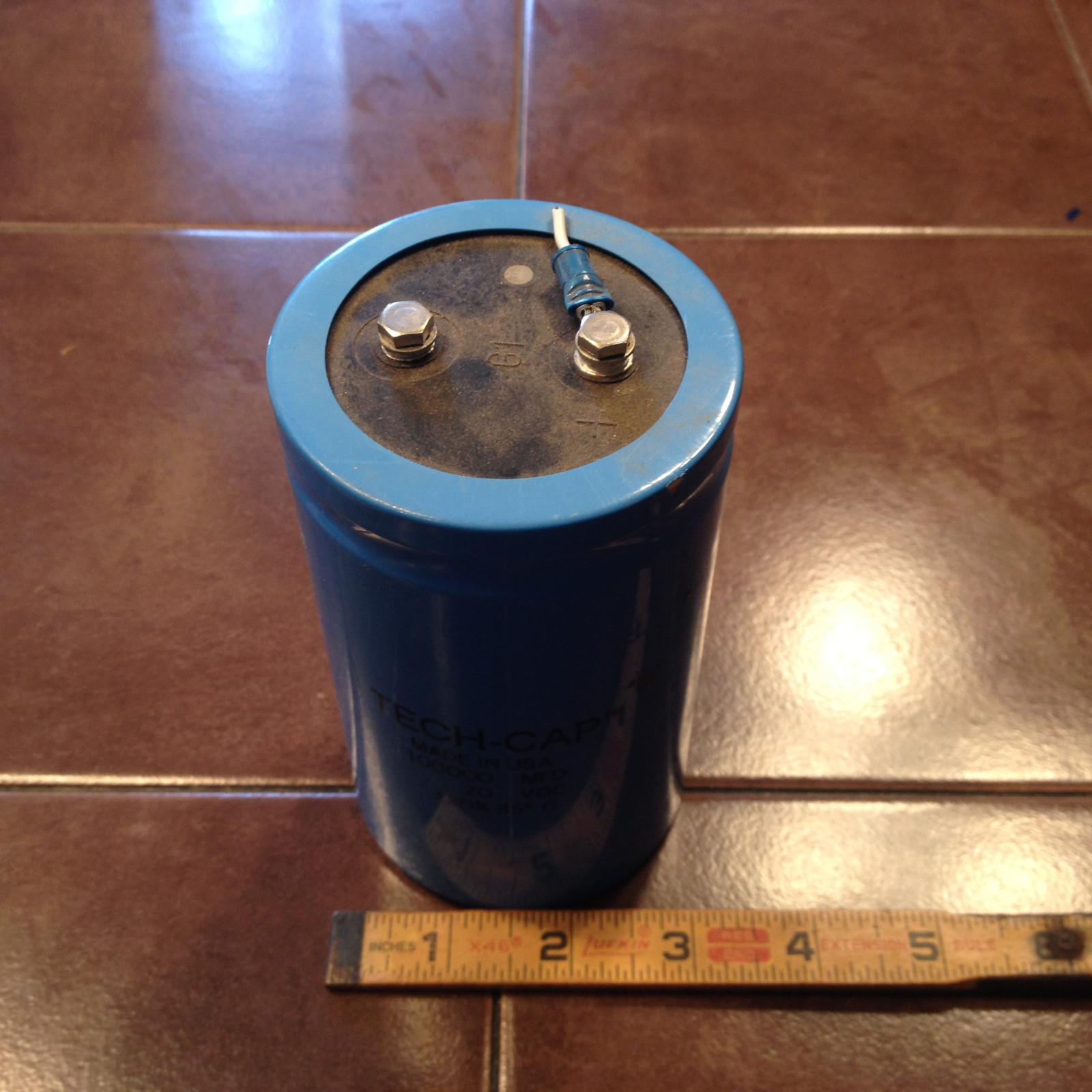 Tech-Cap 100,000 MFD, 20 VDC Can Condenser Capacitor.
