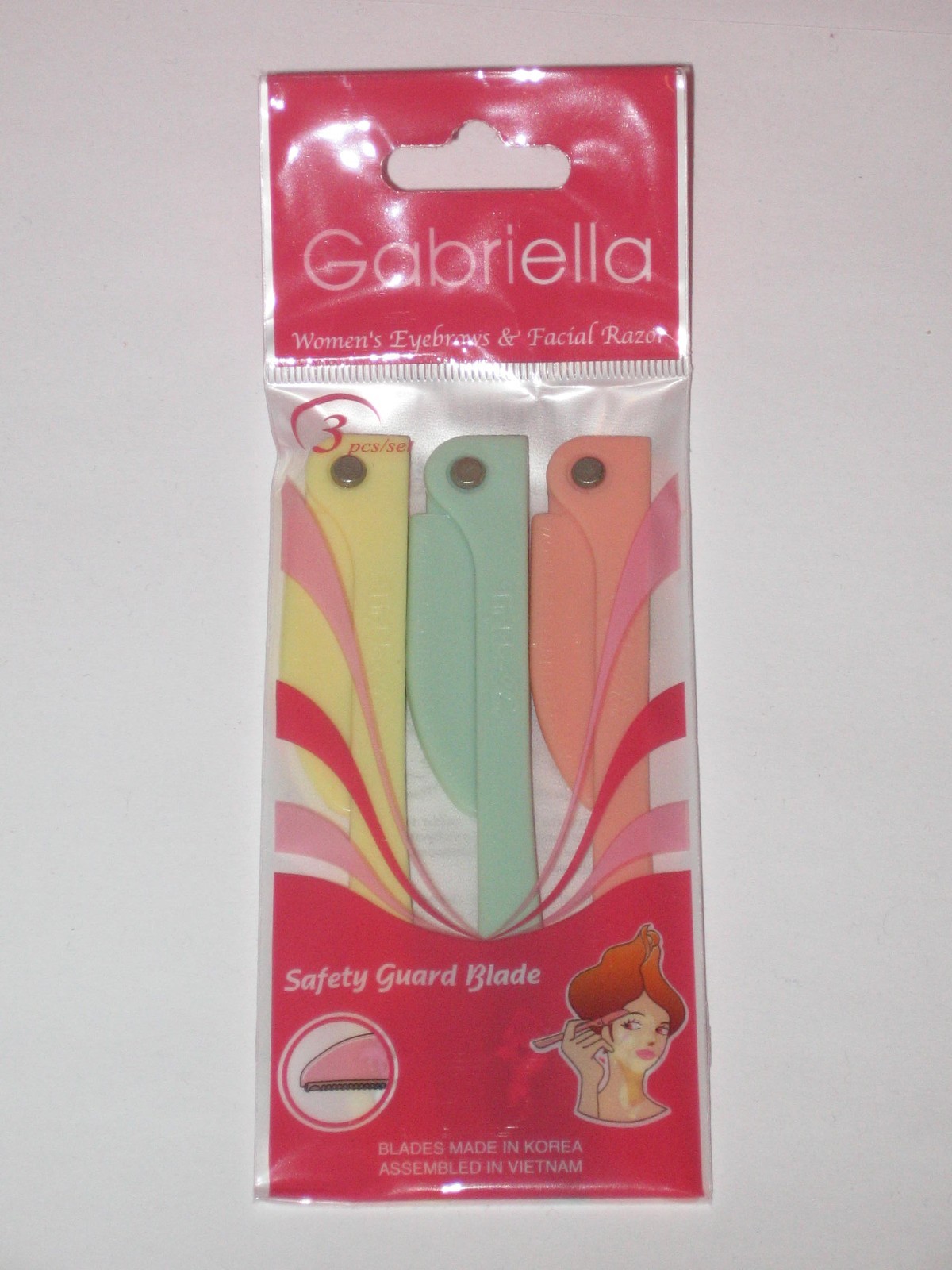3pcs Set Gabriella Women's Eyebrows & Facial Fold Razor /Safety Guard Blade New.