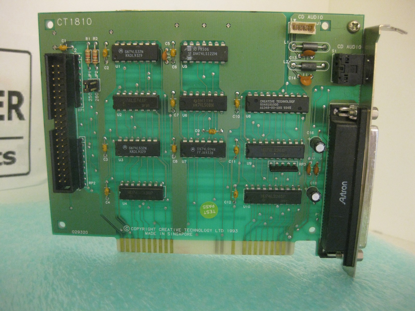 CREATIVE LABS CD-ROM CONTROLLER CT1810 ISA 8 BIT