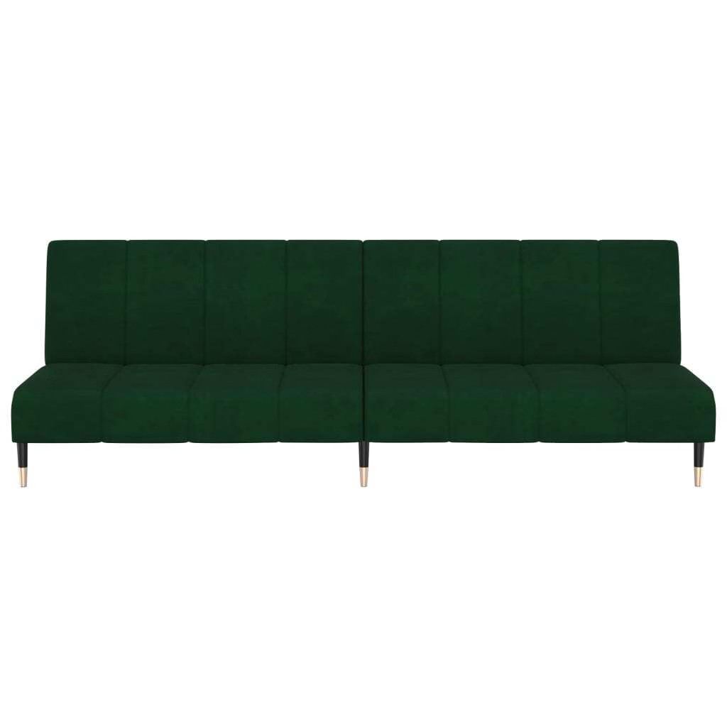 Sofa Bed Dark Green Velvet, Wood, Metal Standard