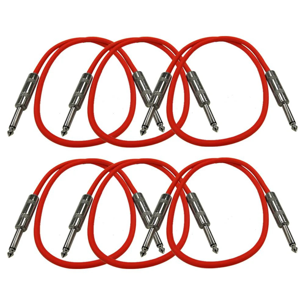 SASTSX2 6 Pack Red 2ft TS Patch Cables