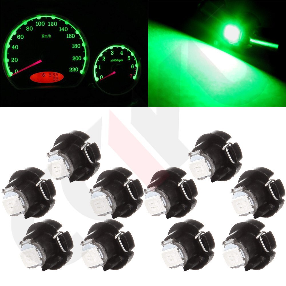 10x Green T3 Neo Wedge 1-2835-SMD LED Switch A/C Climate Control Light For Honda