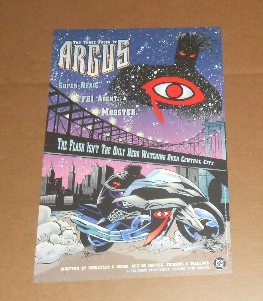 Argus Super Hero DC Universe Comics Poster Original Promo 17x11 RARE