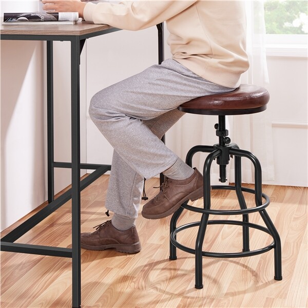 Industrial Bar Stool Rustic Swivel Bar Stool Counter-Height Stool for Kitchen